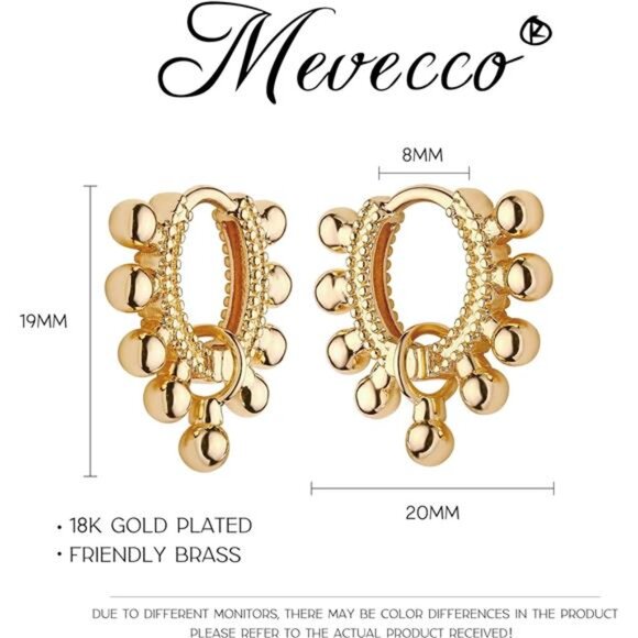 Gold Dainty Huggie Hoop Earrings - Picture 5 of 8